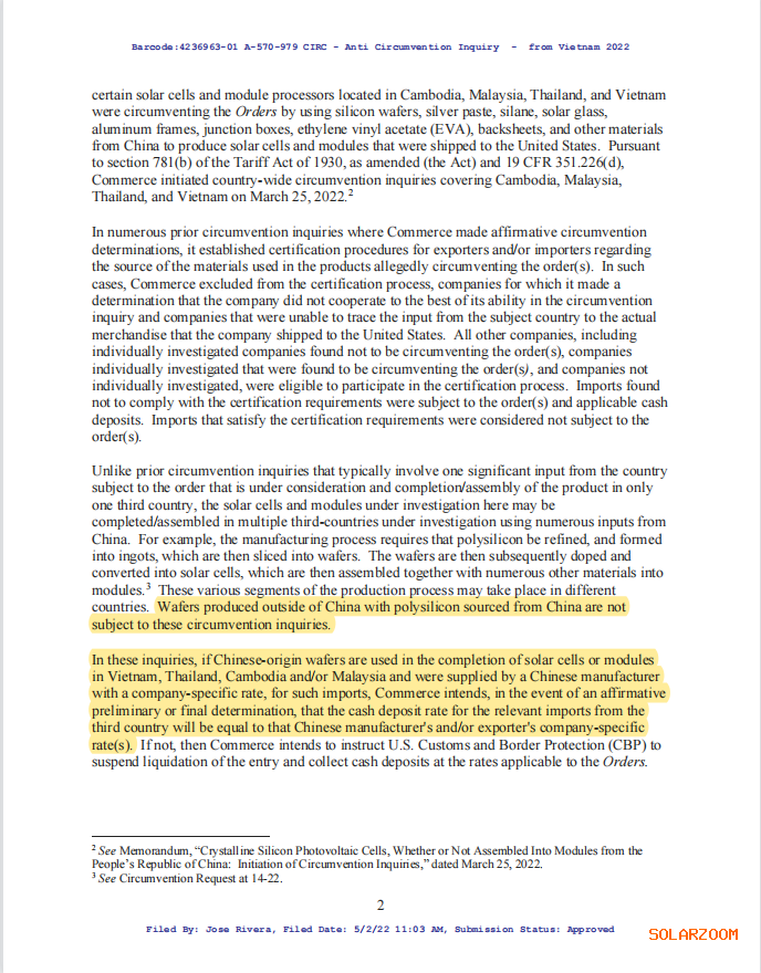 美商務(wù)部：中國(guó)境外生產(chǎn)的硅片不受調(diào)查約束！