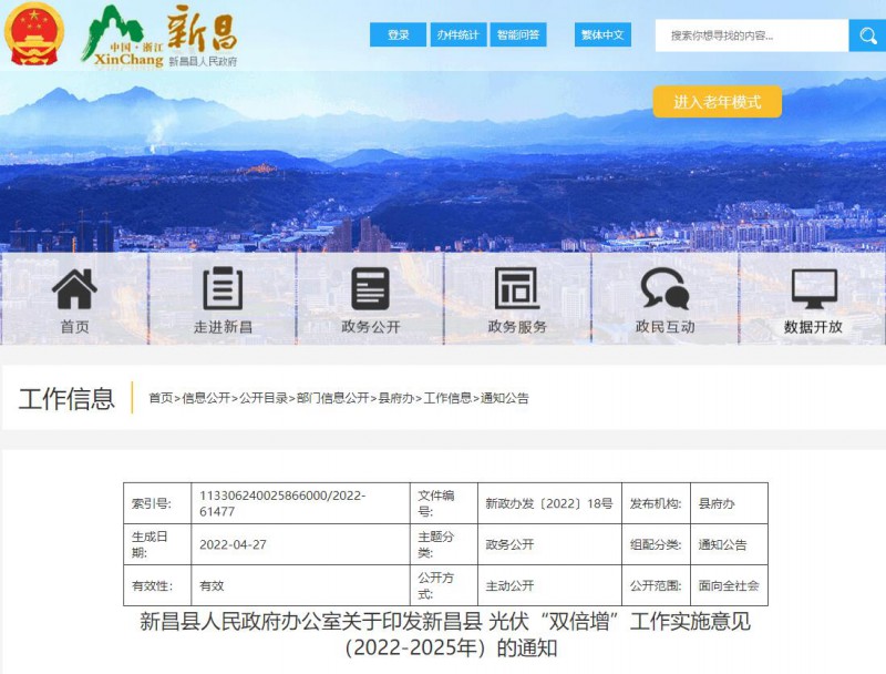 浙江新昌：大力推進(jìn)工商業(yè)建筑屋頂光伏，全縣現(xiàn)有黨政機(jī)關(guān)、事業(yè)單位等公共建筑屋頂實(shí)現(xiàn)100%安裝