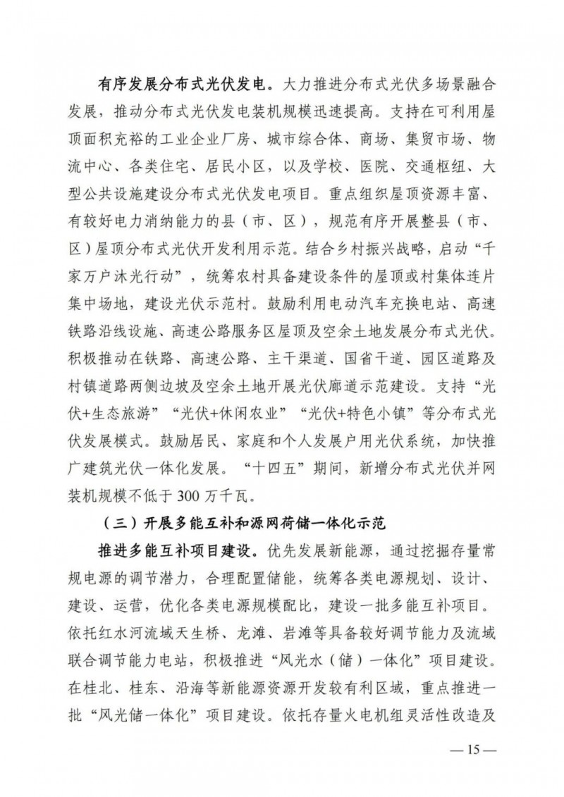 廣西“十四五”規(guī)劃：大力發(fā)展光伏發(fā)電，到2025年新增光伏裝機(jī)15GW！