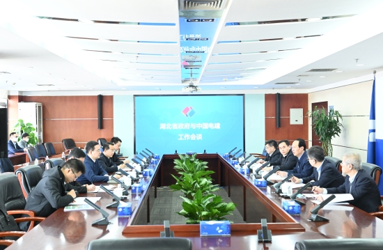 中國電建黨委書記、董事長丁焰章與湖北省副省長盛閱春會談