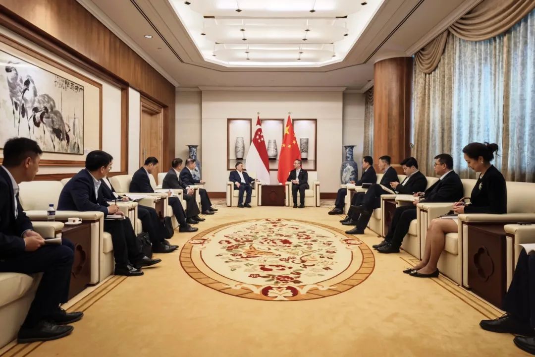 中國能建黨委書記、董事長宋海良與中國駐新加坡大使館臨時代辦朱憬會談