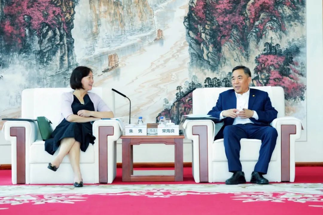 中國能建黨委書記、董事長宋海良與絲路基金董事長朱雋會(huì)談