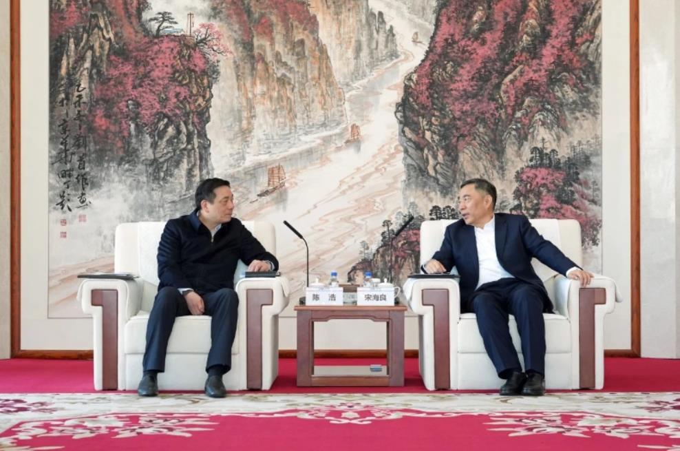 中國能建黨委書記、董事長宋海良與湖州市委書記陳浩會談