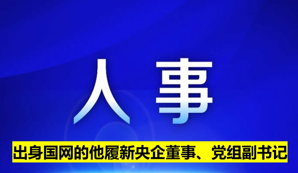 出身國(guó)網(wǎng)的他履新央企董事、黨組副書(shū)記
